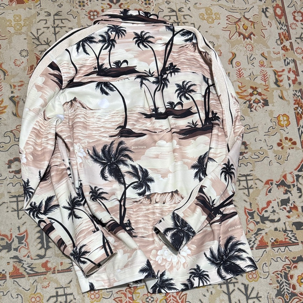 Palm Angels Black and Pink Island Print Shirt - Picture 5 of 6
